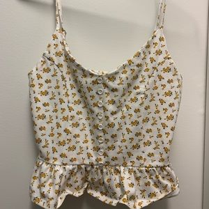 Flower Pattern Tank Crop Top